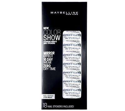 Maybelline Fashion Prints Mirror Effect Nail Stickers - 60 Frayed Foils New, Artificial Nail Tips, Maybelline, makeupdealsdirect-com, [variant_title], [option1]