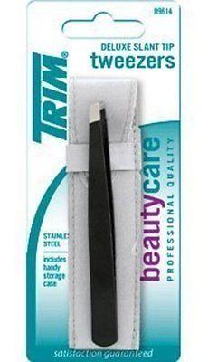 Trim Deluxe Slant Tweezers With Case New, Tweezers, Trim, makeupdealsdirect-com, [variant_title], [option1]