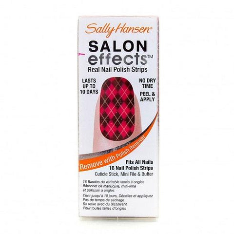 Sally Hansen Salon Effects Real Nail Polish Strips 410 Sweet Tartan Choose Pack, Nail Polish, Sally Hansen, makeupdealsdirect-com, Pack of 1, Pack of 1