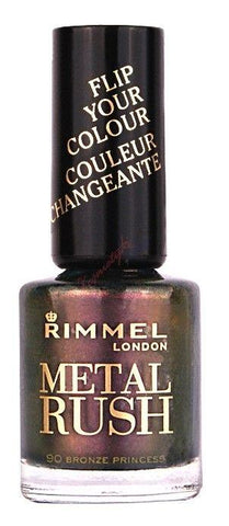 Rimmel Metal Rush Nail Polish, 90 Bronze Princess 8ml, Other Nail Care, Rimmel, makeupdealsdirect-com, [variant_title], [option1]