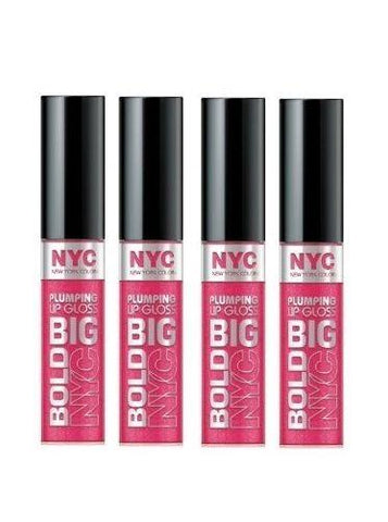 Lot of 4 - Nyc Big Bold Gloss - Full on Fuchsia, Lip Gloss, NYC, makeupdealsdirect-com, [variant_title], [option1]