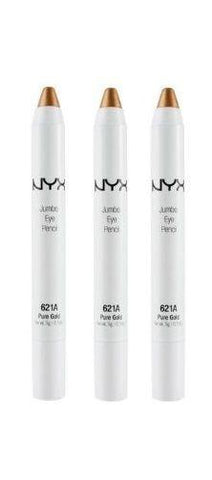 Lot Of 3 - Nyx Cosmetics Fashion Jumbo Eye Pencil  # 621a  Pure Gold, Eyeliner, NYX, makeupdealsdirect-com, [variant_title], [option1]