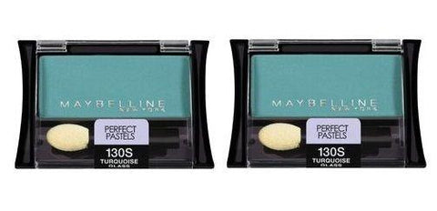 Lot Of 2 - Maybelline NY Eyeshadow  130s Turquoise Glass Perfect Pastels, Eye Shadow, Maybelline, makeupdealsdirect-com, [variant_title], [option1]