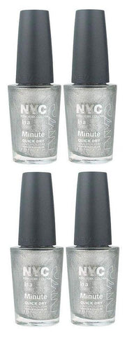 Lot of 4 - Nyc in a New York Color Minute Nail Polish #292 Tribeca Silver, Nail Polish, NYC, makeupdealsdirect-com, [variant_title], [option1]