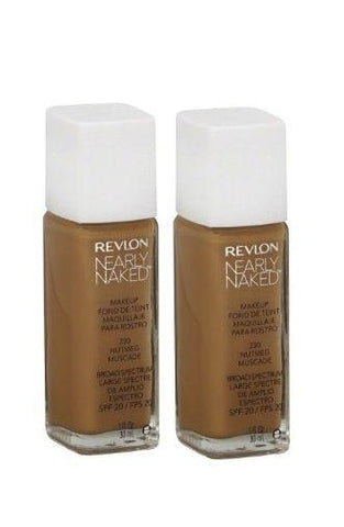 Lot Of 2 - New Sealed Revlon Nearly Naked Foundation Makeup 230 Nutmeg 1oz, Foundation, Revlon, makeupdealsdirect-com, [variant_title], [option1]