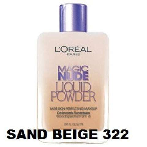 L'oreal Magic Nude Liquid Powder Foundation- Color Choice, Foundation, Foundation, makeupdealsdirect-com, Sand Beige 322 hs2550, Sand Beige 322 hs2550