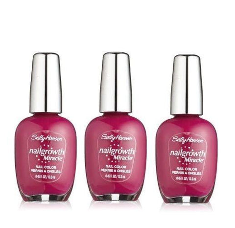 Lot Of 3 - Sally Hansen Nailgrowth Miracle Nail Color Polish Lacquer Sugar Plum, Nail Polish, Sally Hansen, makeupdealsdirect-com, [variant_title], [option1]