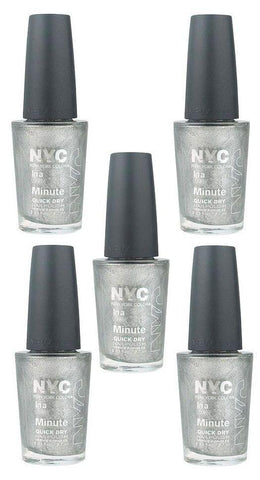 Lot Of 5 - Nyc In A New York Color Minute Nail Polish #292 Tribeca Silver, Nail Polish, NYC, makeupdealsdirect-com, [variant_title], [option1]
