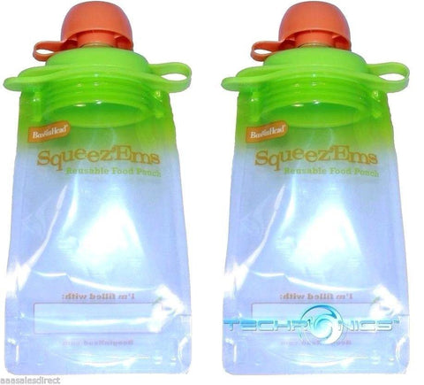 Reusable Baby Food Squeeze Pouches Snacks & Drink Bpa Free *choose Your Pack*, Feeding Sets, Unisex, makeupdealsdirect-com, Pack of 2, Pack of 2