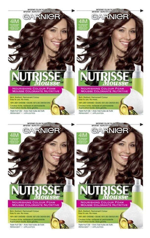 Lot Of 4 - Garnier Nutrisse 41m Iced Mahogany Brown Nourishing Color Foam 4im, Hair Color, Garnier, makeupdealsdirect-com, [variant_title], [option1]