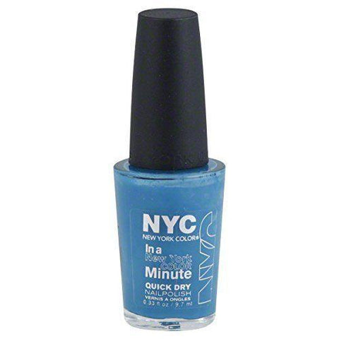 Nyc New York Collection In A Minute Quick Dry Nail Polish Water Street Blue 296, Nail Polish, NYC, makeupdealsdirect-com, [variant_title], [option1]