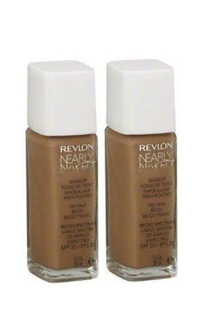 Lot Of 2 - Revlon Nearly Naked Liquid Foundation # 190 True Beige. Spf 20 New, Foundation, Revlon, makeupdealsdirect-com, [variant_title], [option1]