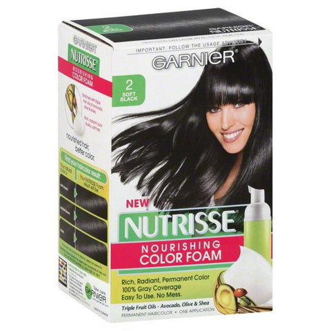 GARNIER NUTRISSE #2 SOFT BLACK HAIR COLOR  NOURISHING COLOR FOAM, Hair Color, Garnier, makeupdealsdirect-com, [variant_title], [option1]