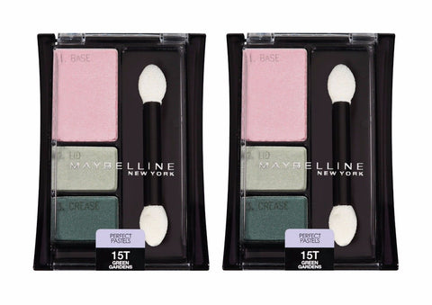 Lot Of 2 Maybelline Perfect Pastels Eyeshadow Trio #15t Green Gardens, Eye Shadow, Maybelline, makeupdealsdirect-com, [variant_title], [option1]