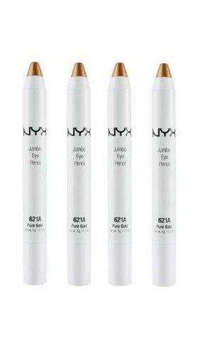 Lot of 4 - Nyx Cosmetics Fashion Jumbo Eye Pencil  # 621a  Pure Gold, Eyeliner, NYX, makeupdealsdirect-com, [variant_title], [option1]