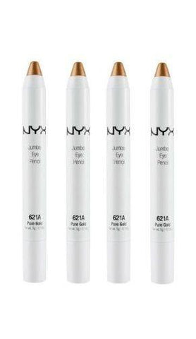 Lot of 4 - Nyx Cosmetics Fashion Jumbo Eye Pencil  # 621a  Pure Gold, Eyeliner, NYX, makeupdealsdirect-com, [variant_title], [option1]