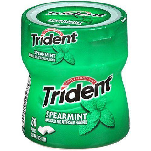 Trident Gum, Sugar Free, Spearmint 60 Pieces, Chewing Gum, Trident, makeupdealsdirect-com, [variant_title], [option1]