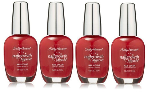 Lot of 4 - Sally Hansen Nail Growth Miracle 330 Stunning Scarlet, Nail Polish, Sally Hansen, makeupdealsdirect-com, [variant_title], [option1]