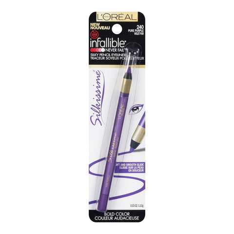 Loreal Infallible Never Fail Silky Pencil Eyeliner, Choose Your  Color, Eyeliner, L'Oréal, makeupdealsdirect-com, 240 pure purple, 240 pure purple