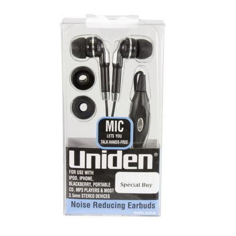Uniden Noise Reducing Earbuds With Microphone, Headsets, uniden, makeupdealsdirect-com, [variant_title], [option1]