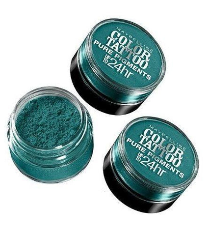 Lot Of 3 Maybelline Color Tattoo Pure Pigments Eye Shadow #5 Never Fade Jade, Eye Shadow, Maybelline, makeupdealsdirect-com, [variant_title], [option1]