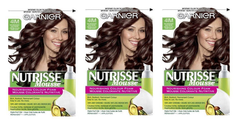 Lot of 3 - Garnier Nutrisse 41m Iced Mahogany Brown Nourishing Color Foam 4im, Hair Color, Garnier, makeupdealsdirect-com, [variant_title], [option1]