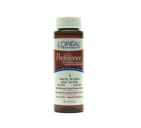 L'Oreal Technique Preference Permanent Haircolor, 9 Pastel Blonde 2fl Oz, Hair Color, L'Oréal, makeupdealsdirect-com, [variant_title], [option1]