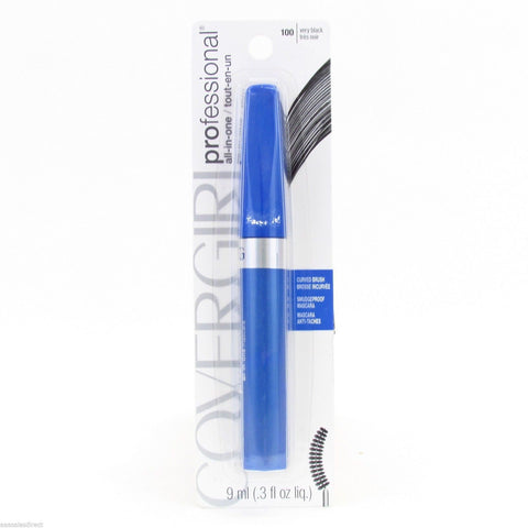 COVERGIRL PROFESSIONAL ALL-IN-ONE SMUDGEPROOF MASCARA #100 VERY  BLACK, Mascara, Covergirl, makeupdealsdirect-com, [variant_title], [option1]