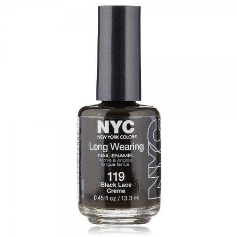 NYC #119 BLACK LACE CREME  LONG WEARING NAIL POLISH, Nail Polish, NYC, makeupdealsdirect-com, [variant_title], [option1]
