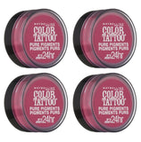 Maybelline Color Tattoo Eye Shadow, 20 Pink Rebel Choose Your Pack, Eye Shadow, Maybelline, makeupdealsdirect-com, Pack of 4, Pack of 4