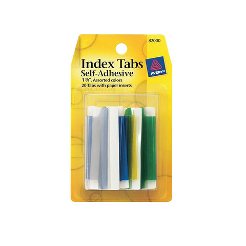 Avery Index Tabs With Writable Inserts, 1.75 Inches, 20 Assorted Tabs (82001), Other Office Supplies, Avery, makeupdealsdirect-com, [variant_title], [option1]