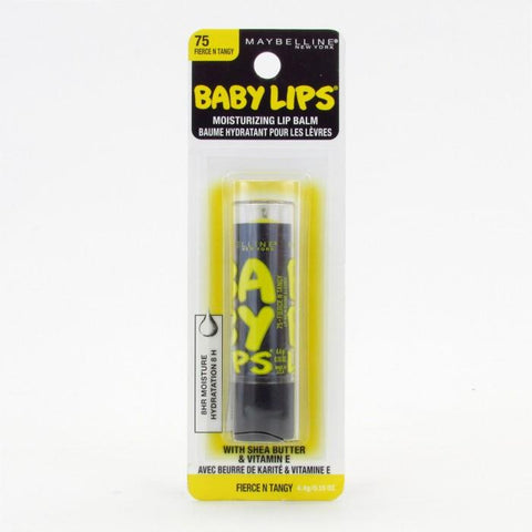 Maybelline Baby Lips Moisturizing Lip Balm, 75 Fierce N Tangy Choose Your Pack, Lip Balm & Treatments, Maybelline, makeupdealsdirect-com, Pack of 1, Pack of 1