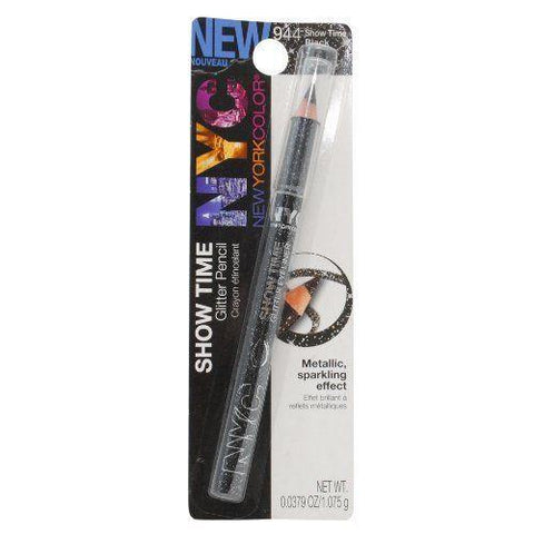 NYC Show Time Glitter Pencil Eyeliner CHOOSE YOUR COLOR, Eyeliner, Nyc, makeupdealsdirect-com, 944 Show Time Black, 944 Show Time Black