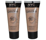 NYC Skin Matching Foundation, 687 Light To Medium CHOOSE YOUR PACK, Foundation, Nyc, makeupdealsdirect-com, Pack of 2, Pack of 2