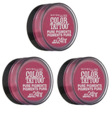 Maybelline Color Tattoo Eye Shadow, 20 Pink Rebel Choose Your Pack, Eye Shadow, Maybelline, makeupdealsdirect-com, Pack of 3, Pack of 3