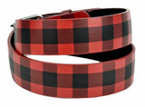 Checker Printed Leather Belt Checkered Unisex Mens Womens Plaid Punk Goth Rock, , reddonut.com, reddonut.com