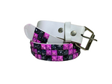 Metal Pyramid Splatter Studded Leather Belt Uni-sex Mens Womens