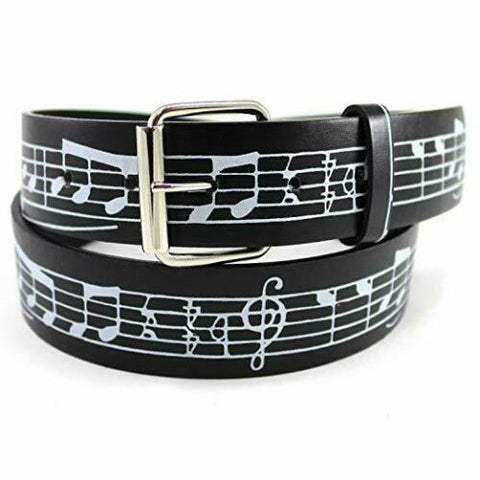 Music Staff Printed Leather Belt Treble Clef Musical Notes Sheet Unisex Men Teen