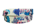 White Belt Skull Themed for Halloween Different Designs