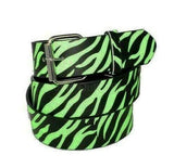 Zebra Stripes Printed Leather Belt Animal Removable Roller Buckle Unisex Womens