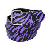 Zebra Stripes Printed Leather Belt Animal Removable Roller Buckle Unisex Womens