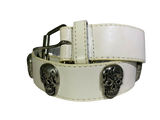 White Belt Skull Themed for Halloween Different Designs