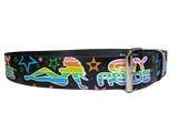 Love & Peace Signs Printed Leather Belt Hearts Flowers Hippie 60s Symbol Vintage